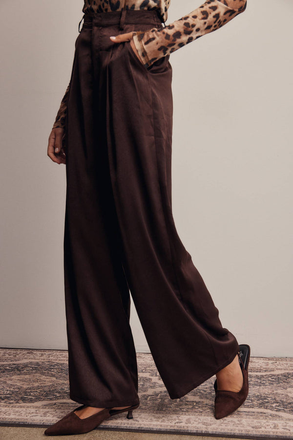 Satin Pleated Pants