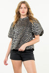 Puff Sleeve Leopard Top