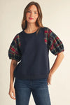 Plaid Sleeve Top