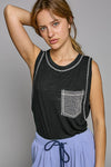 Pocket Front Sleeveless Top