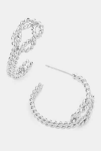 Knot Metal Hoop Earrings
