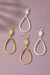 Hammered Teardrop Hoop Earrings