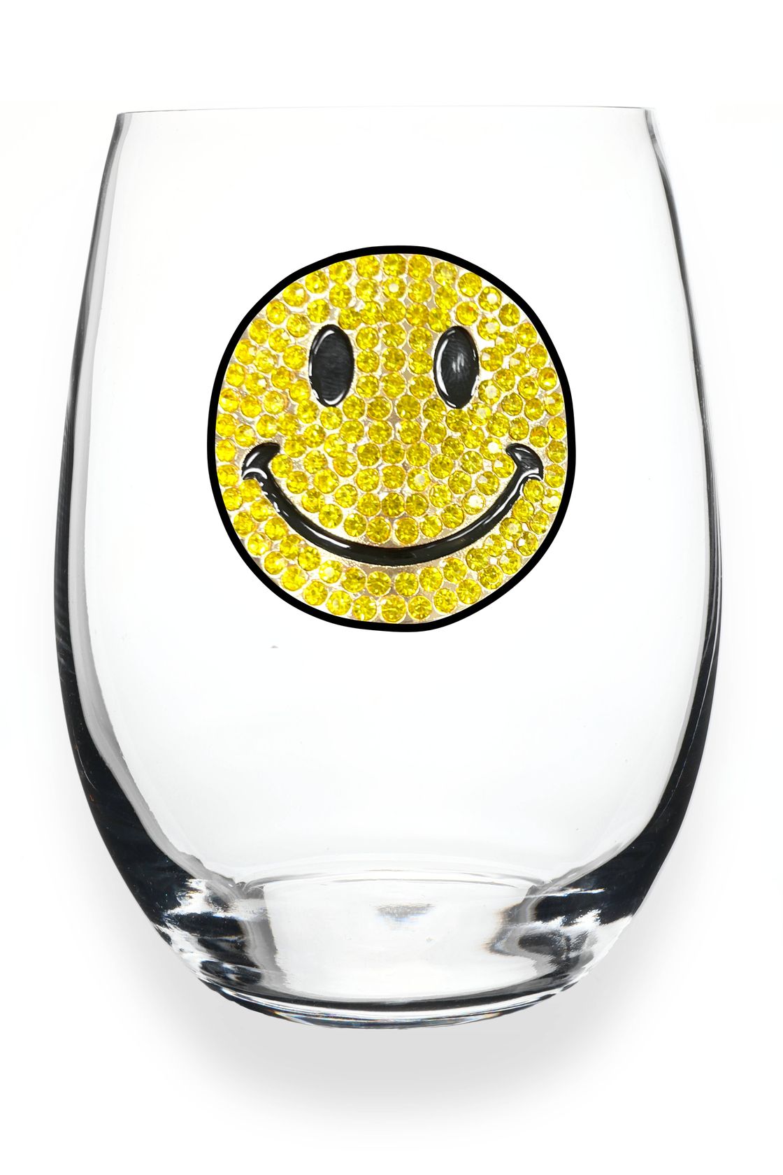 Smiley Face Stemless Wine Glass