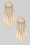 Chain Tear Fringe Hoop Earrings