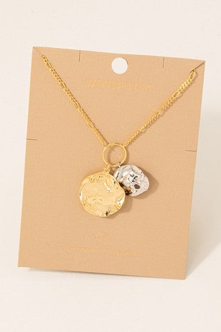 Warped Coin Charms Dainty Necklace