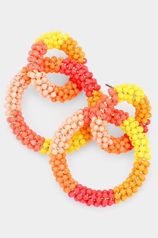 Beaded Circle Earrings