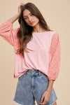 3/4 Eyelet Sleeve Top