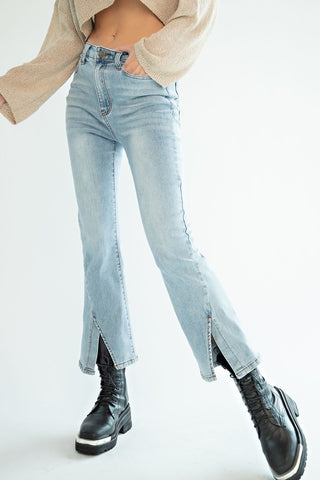 Front Slit Jeans