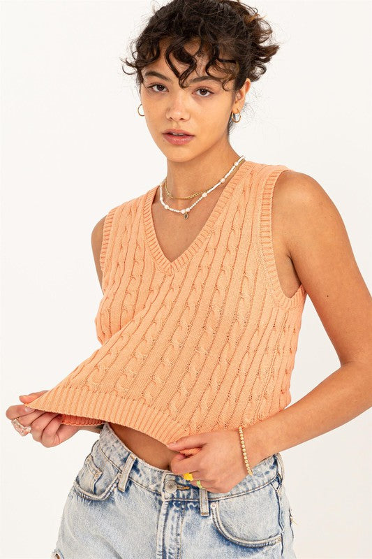 High Society Cropped Sweater Vest