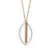 Silver Teardop Gold Bar Necklace