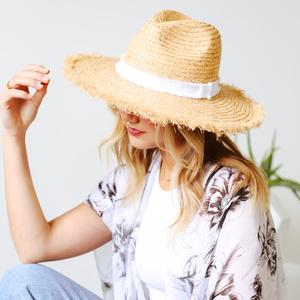 Seaside Straw Fedora Hat