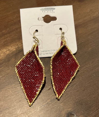 Beaded Diamond Drop Earrings